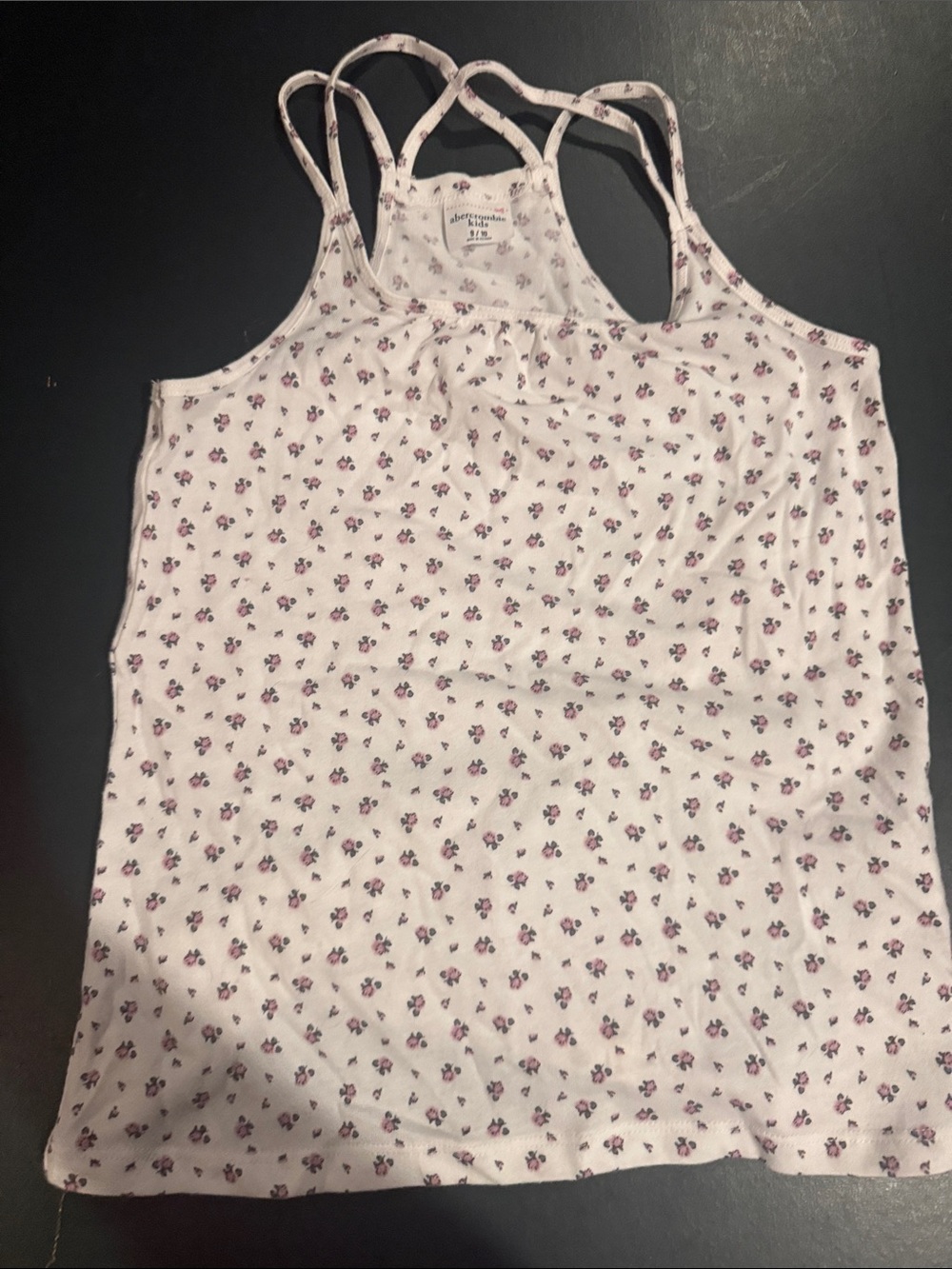 abercrombie kids light pink floral racerback tank